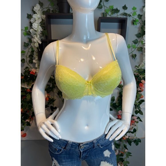Demi extreme Push up‎ Sweet Thang Yellow Lace Bra Size 36C RefFNB - Picture 6 of 9